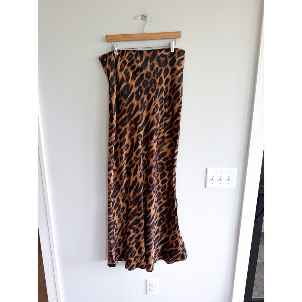Commense Slim Leopard Print Maxi Skirt Brown Black XL NWT - Picture 4 of 9